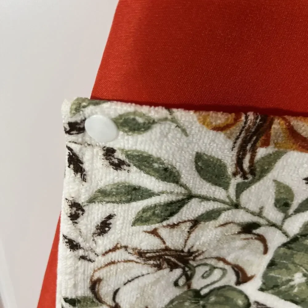 Custom Made Kitchen Apron With Embroidery & Removable Towel Washable Fall Gather
